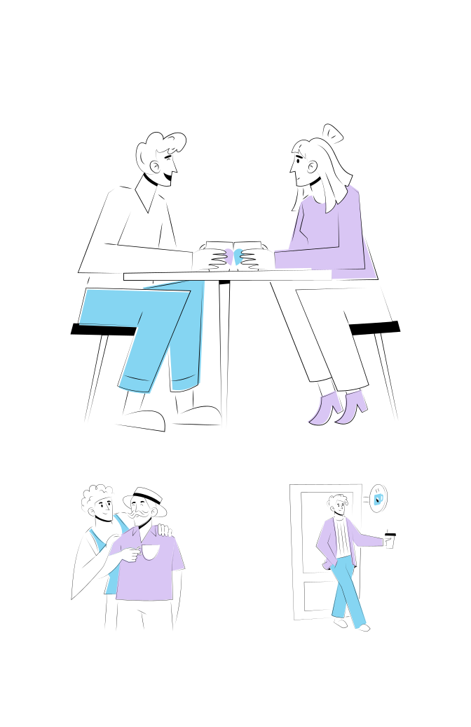 Coffee and Conversation Illustrations Large Set Preview