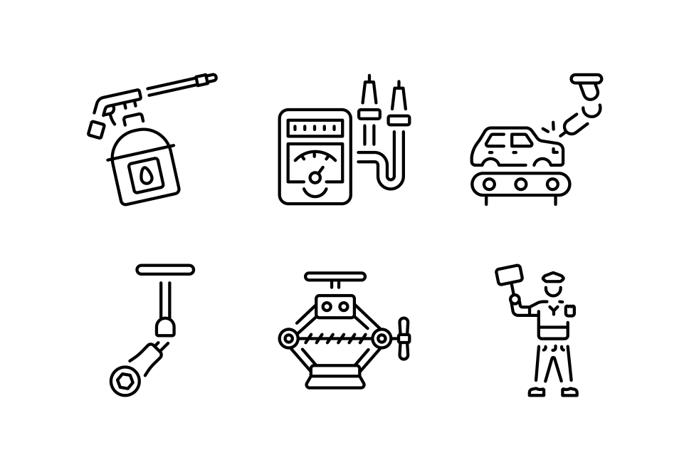 Automotive Industry Icon Set Large Set Preview