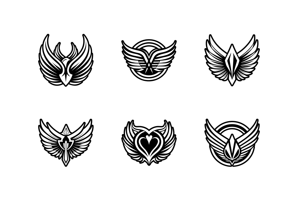 Bird Wings Logo Art Set Large Set Preview