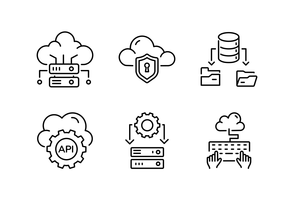Cloud Technology Icon Art Set Large Set Preview