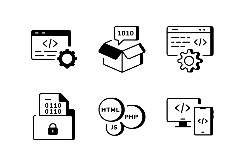 Coding Icons Art Set Large Set Preview