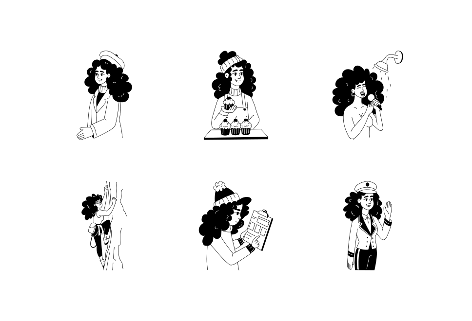 Girl Illustration Art  Large Set Preview