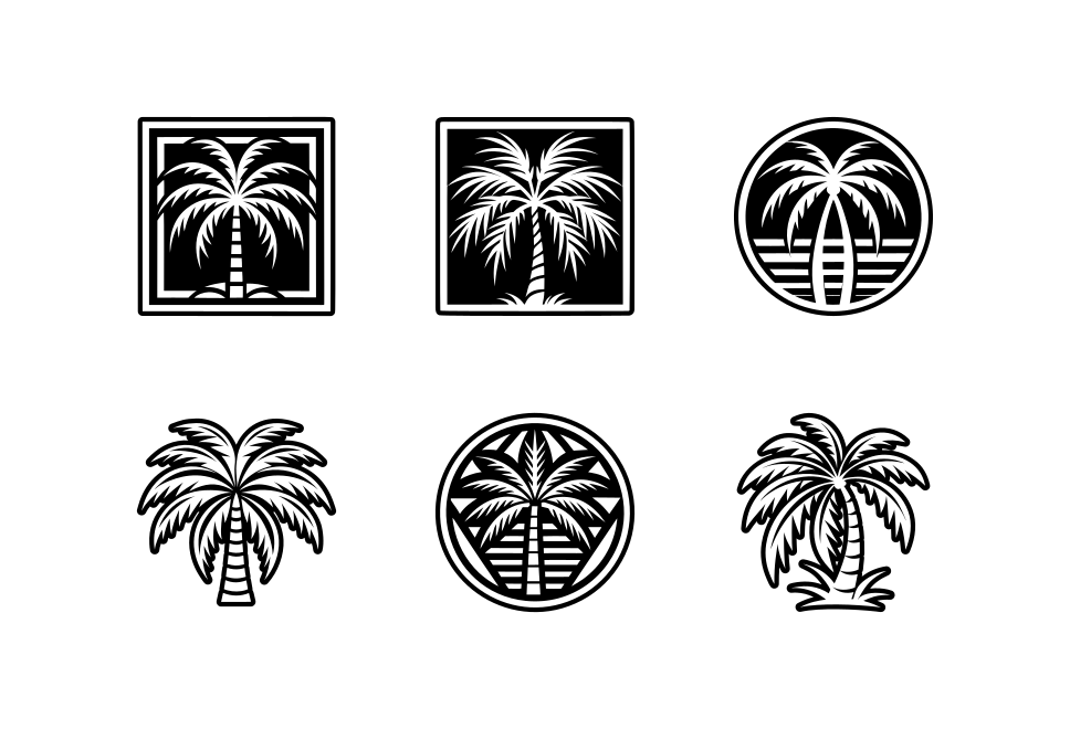 Palm Tree Logo Art Set Large Set Preview
