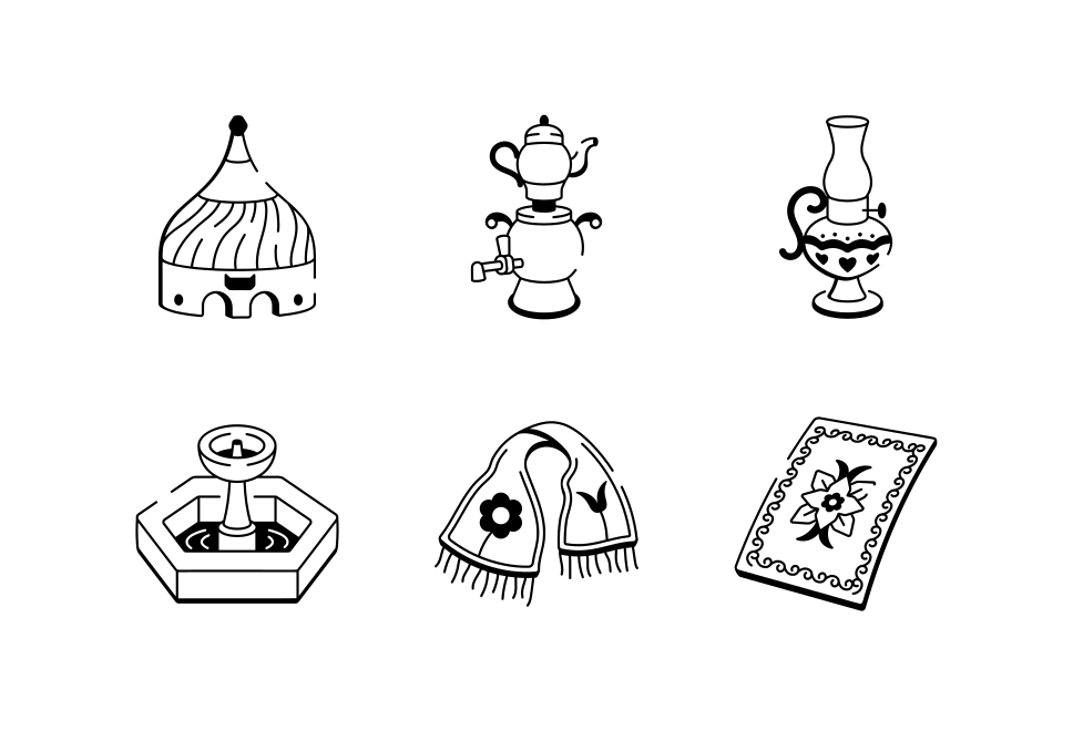 Persian Art Drawing Large Set Preview