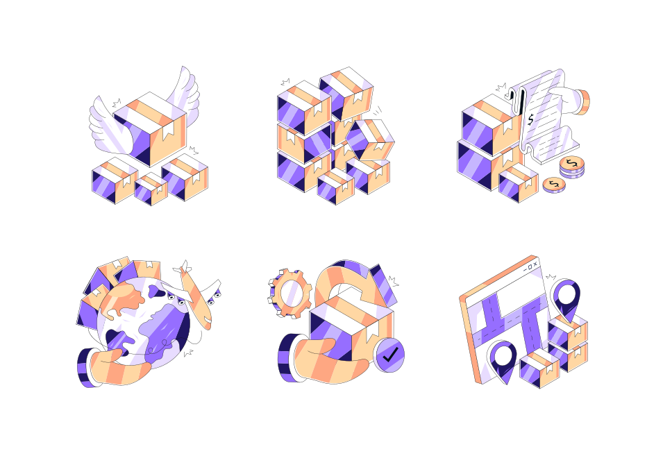 Shipping Delivery Large Set Preview