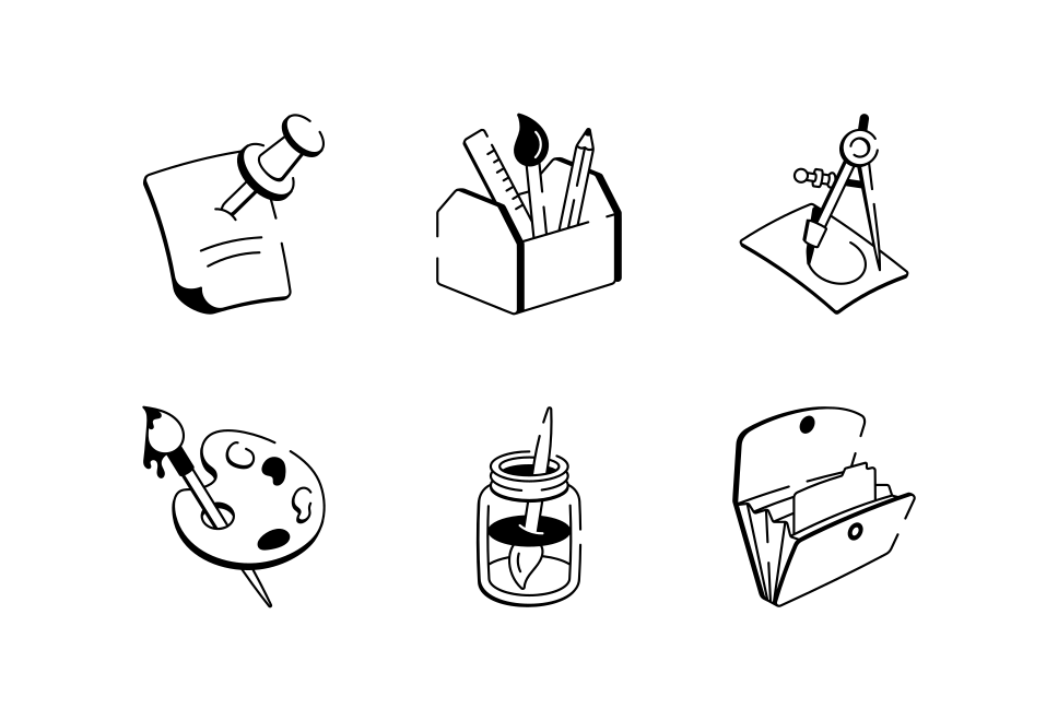 Stationery Tools Drawing Art Set Large Set Preview