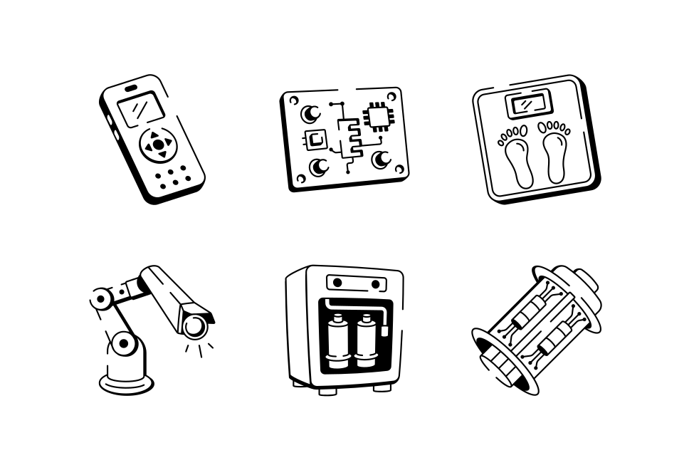 Technology Doodle Icon Set Large Set Preview