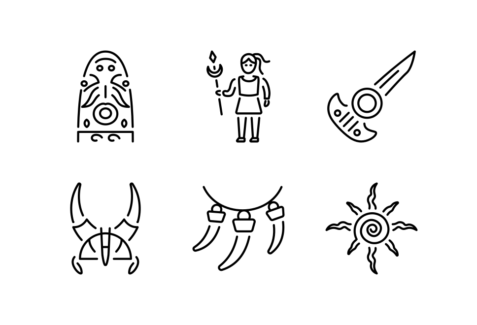 Tribal Art Icon Set Large Set Preview