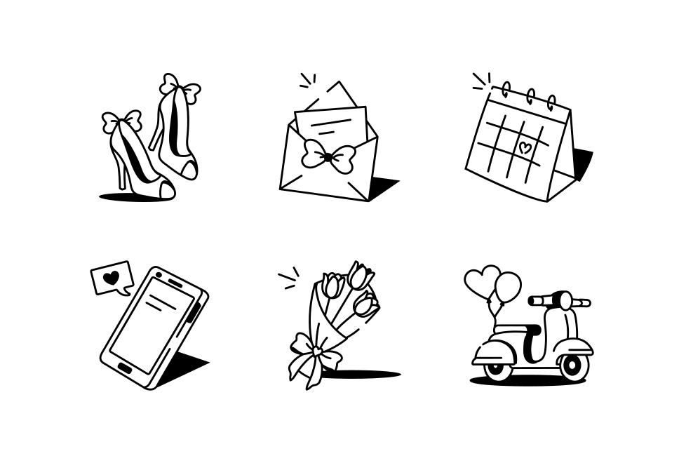 Wedding Drawing Art Set  Large Set Preview