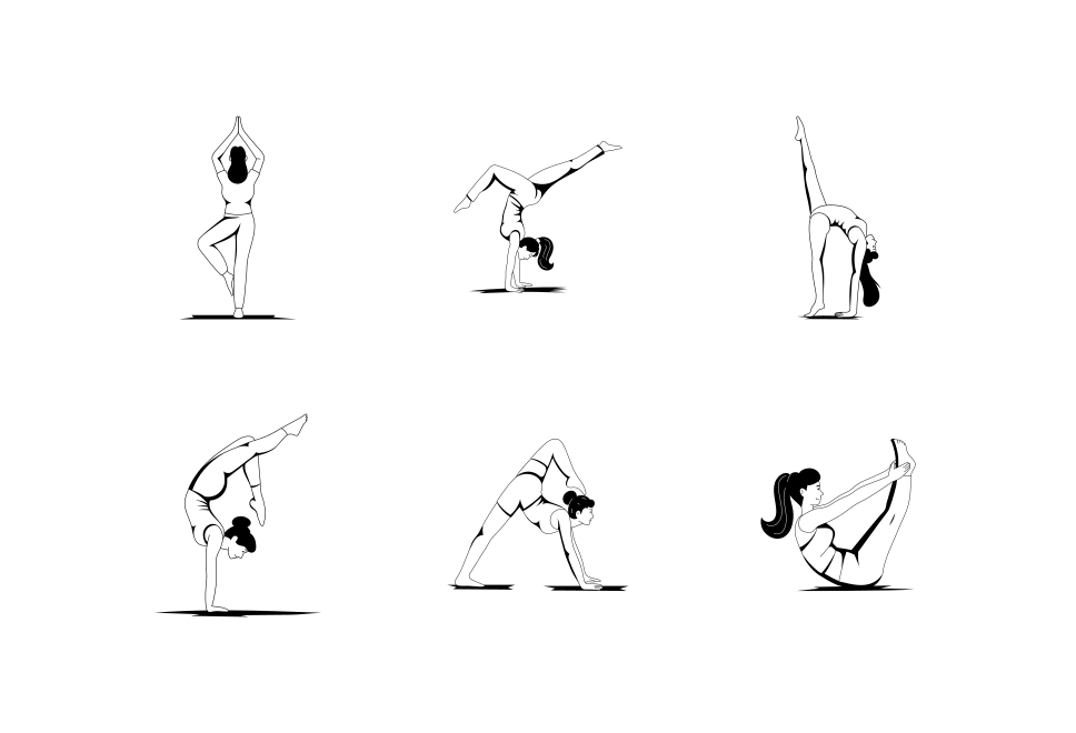 Yoga Poses Illustration Set  Large Set Preview