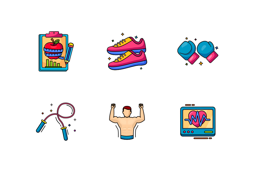 Gym Workout Icon Pack Large Set Preview