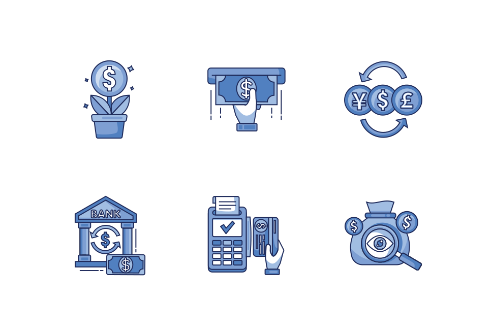 Bank Finance Icon Pack Large Set Preview