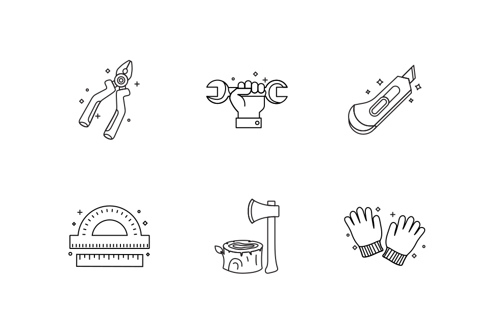 Working Tools Icon Pack Large Set Preview