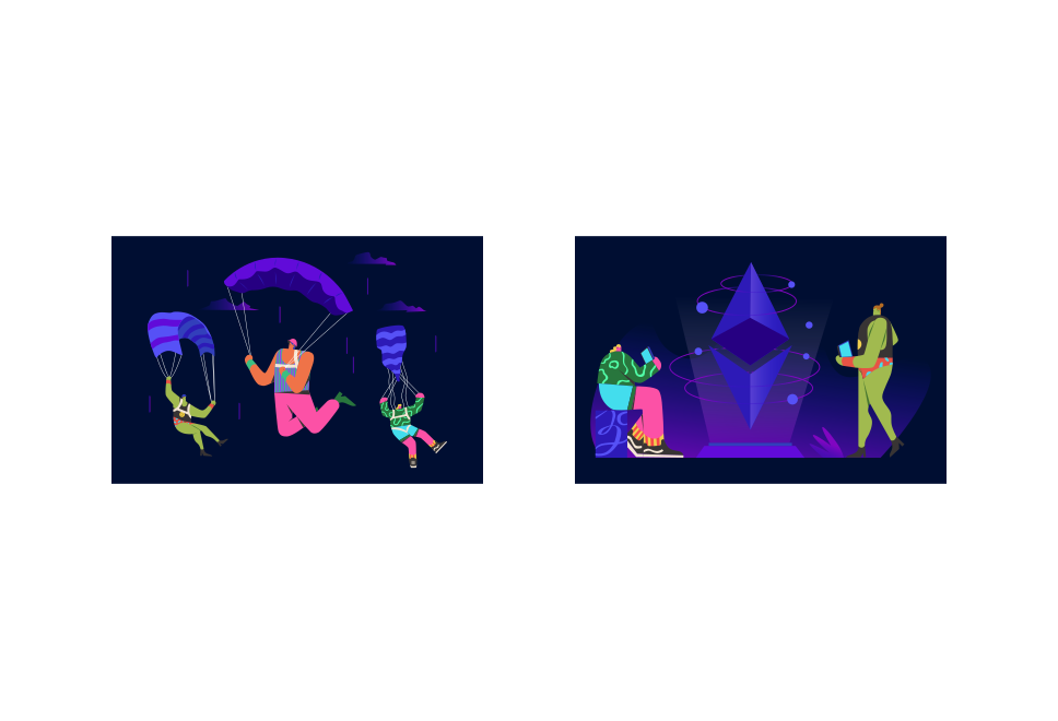 Crypto Trading - Neon Illustration set preview image