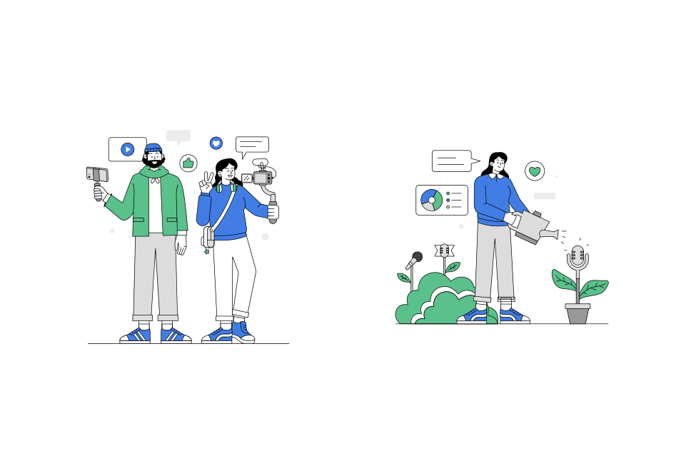 Podcaster Illustration set preview image