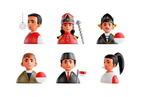 Indonesian Independence Characters Large Set Preview