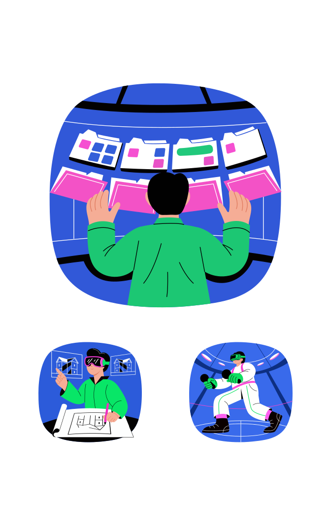 Metaverse Technology Illustration Set Large Set Preview