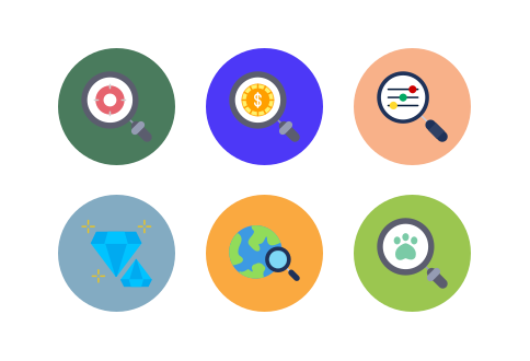 Searches Flat Circle Icons set preview image