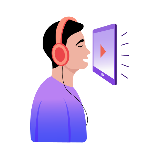 Audio Lesson, Listening, Education, Lecture, Study, illustration
