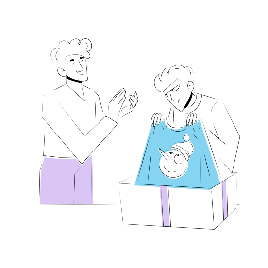 Bad Gift, Dislike, Present, Surprise, Disappointed illustration