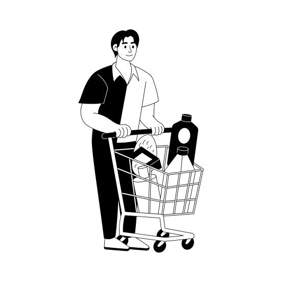 Buying Groceries illustration