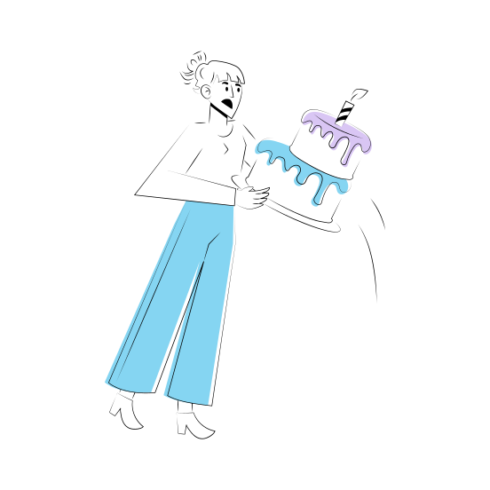 Cake Drop, Falling, Mishap, Birthday, Celebration illustration