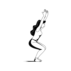 Chair Pose, Utkatasana, Squat, Yoga, Fitness, icon