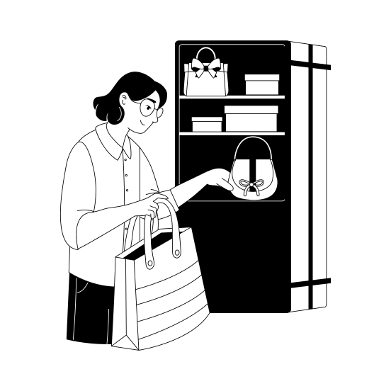 Choosing Handbag illustration