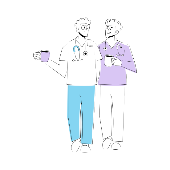 Coffee Break, Tea Time, Resting, Friends, Talking illustration