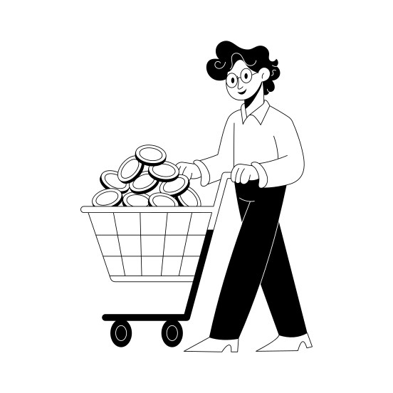 Coin Cart illustration