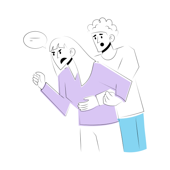 Controlling Friends, Angry, Fighting, Shouting, Speaking illustration