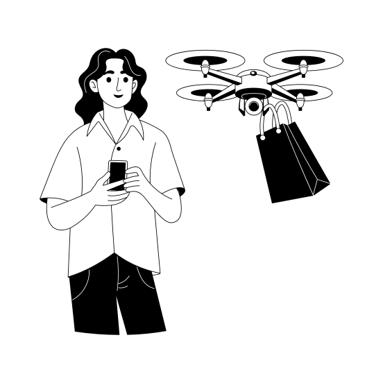 Drone Delivery. illustration