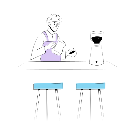 Espresso Bar, Shop, Coffee, Drink, Serving illustration