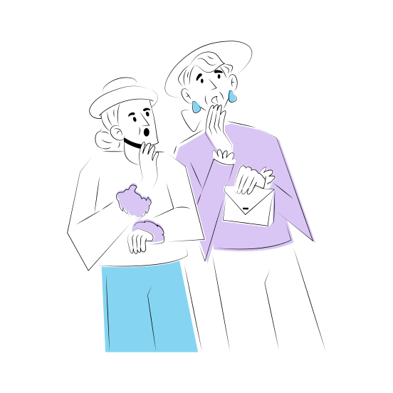 Gossip Partner, Shocked, Conversation, Talking, Backbiting illustration