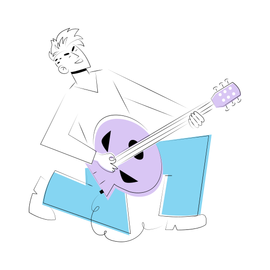 Guitarist, Instrumentalist, Entertainer, Fun, Musician illustration