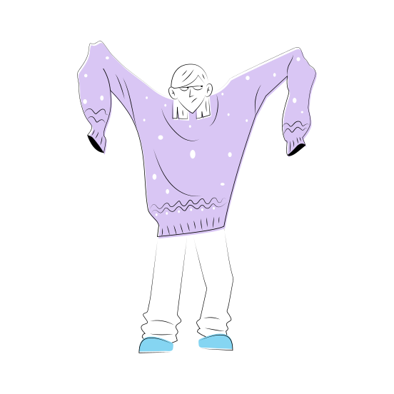 Larger Sweater, Cloth, Outerwear, Winter Fashion, Christmas illustration