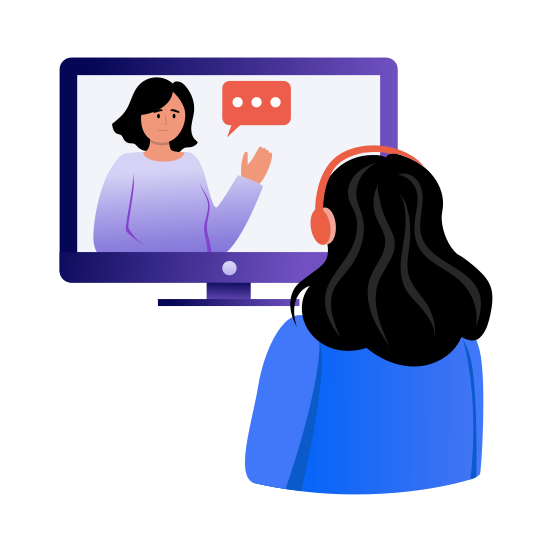 Online Teacher, Lecturer, Teaching, Lesson, Webinar illustration