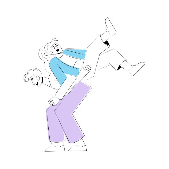 Silly Friends, Enjoying, Fun, Happy, Companion illustration