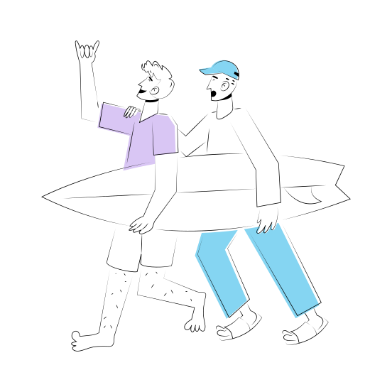 Surfing, Activity, Playing, Adventure, Fun, illustration