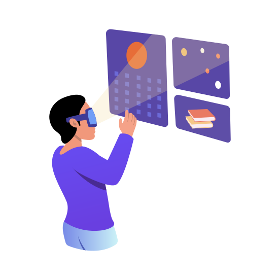 Vr Education, Learning, Study, Technology, Glasses illustration