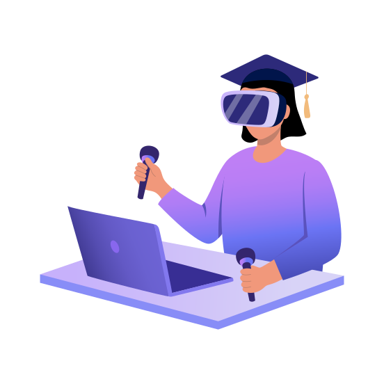 Vr Study, Class, Lecture, Learning, Education illustration