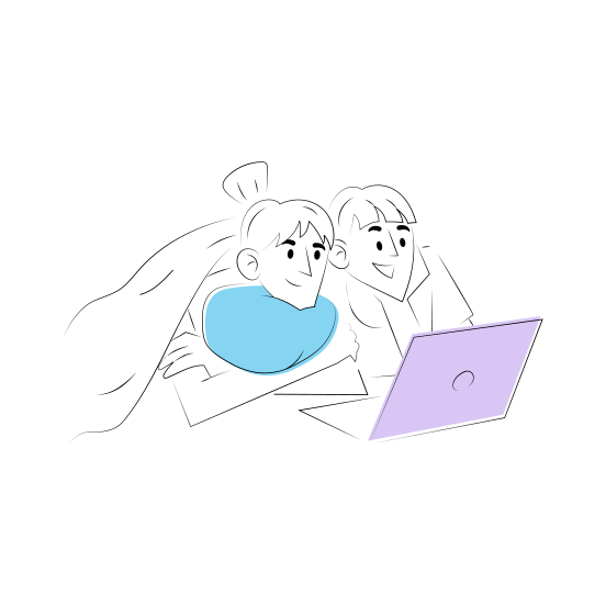 Watching Movie, Togetherness, Friends, Fun, Happy illustration