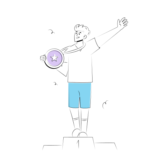 Winner, Champion, Victory, Celebration, Triumph illustration