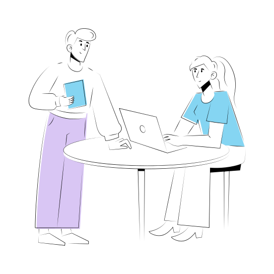 Working Together, Team, Companion, Friends, Support illustration