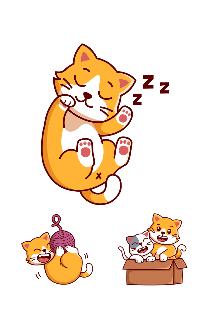 International Cat Day Illustration Large Set Preview